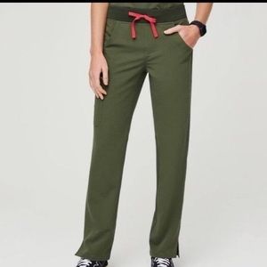 FIGS Dark Olive Kade Scrub Pants XXS Petite Perfect Condition